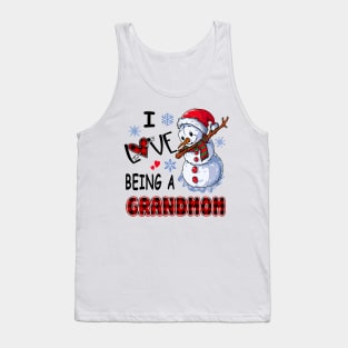 Chirstmas Snowman I Love Being A Grandmom Tank Top